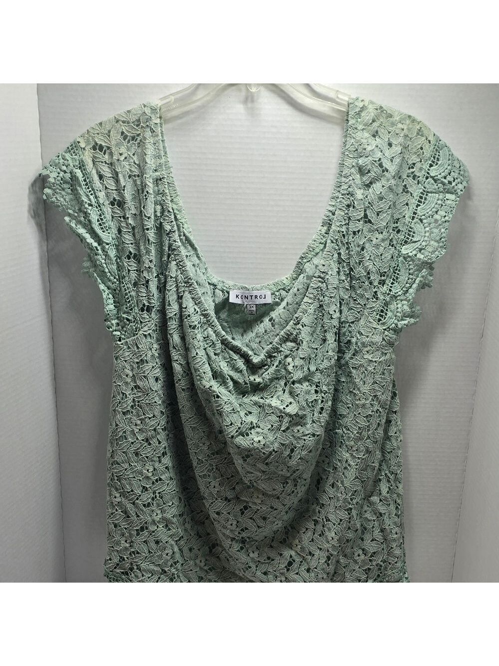KNTROU Mint Lace Blouse